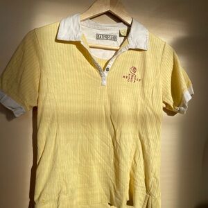 Kate Lord Yellow Short Sleeve Polo Tee